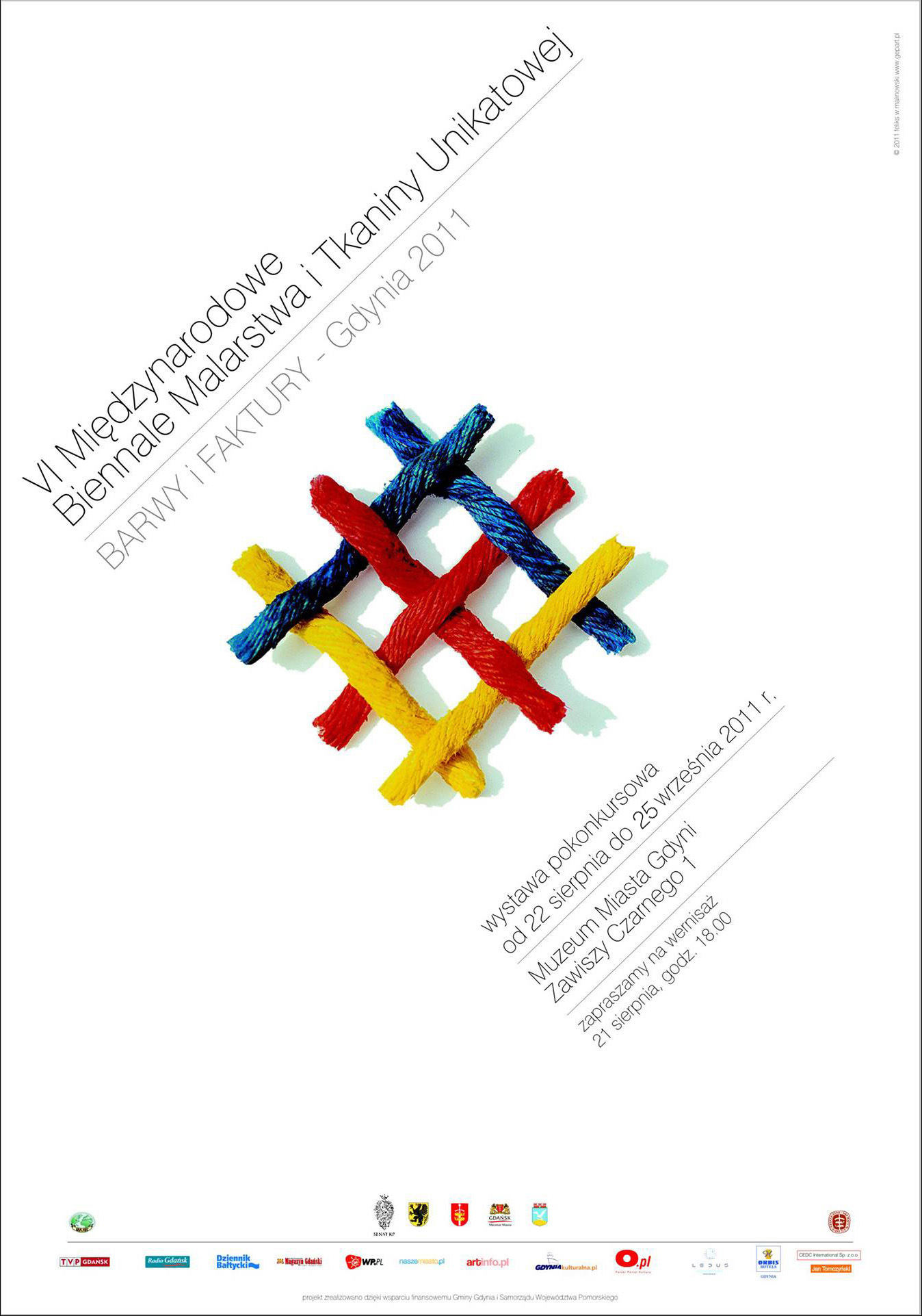 VI Międzynarodowego Biennale Malarstwa i Tkaniny Unikatowej BARWY i FAKTURY, Gdynia 2011 – plakat