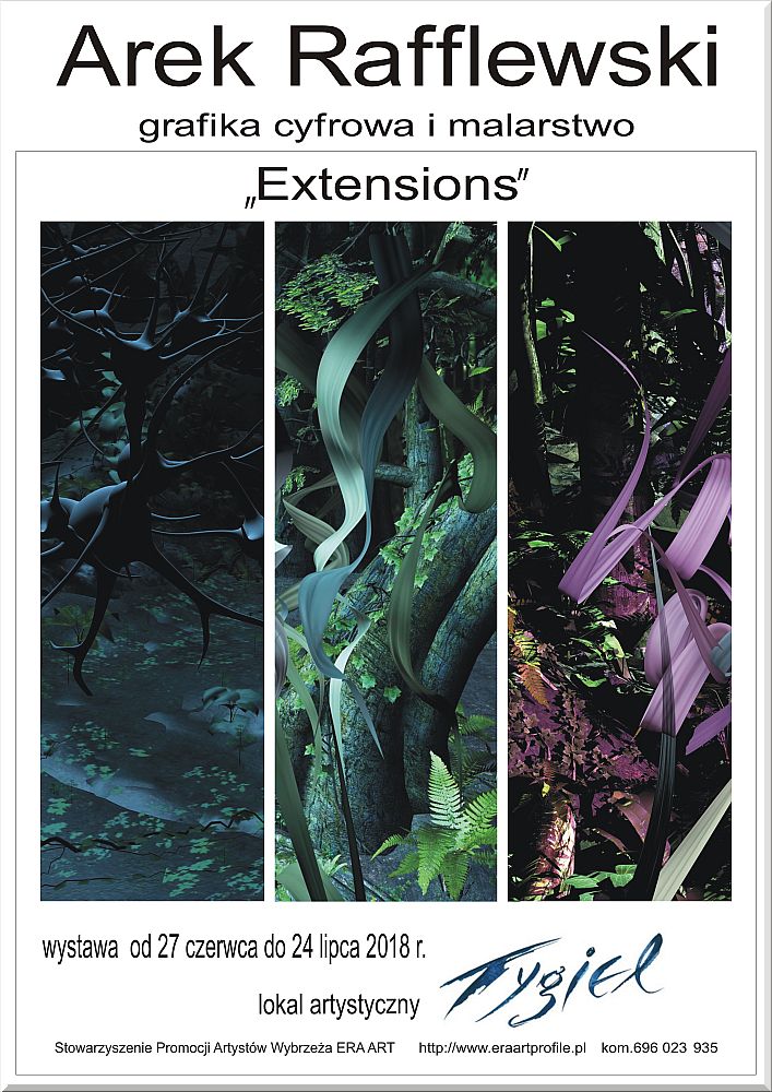 EXTENSIONS, grafika cyfrowa i malarstwo Arka Rafflewskiego