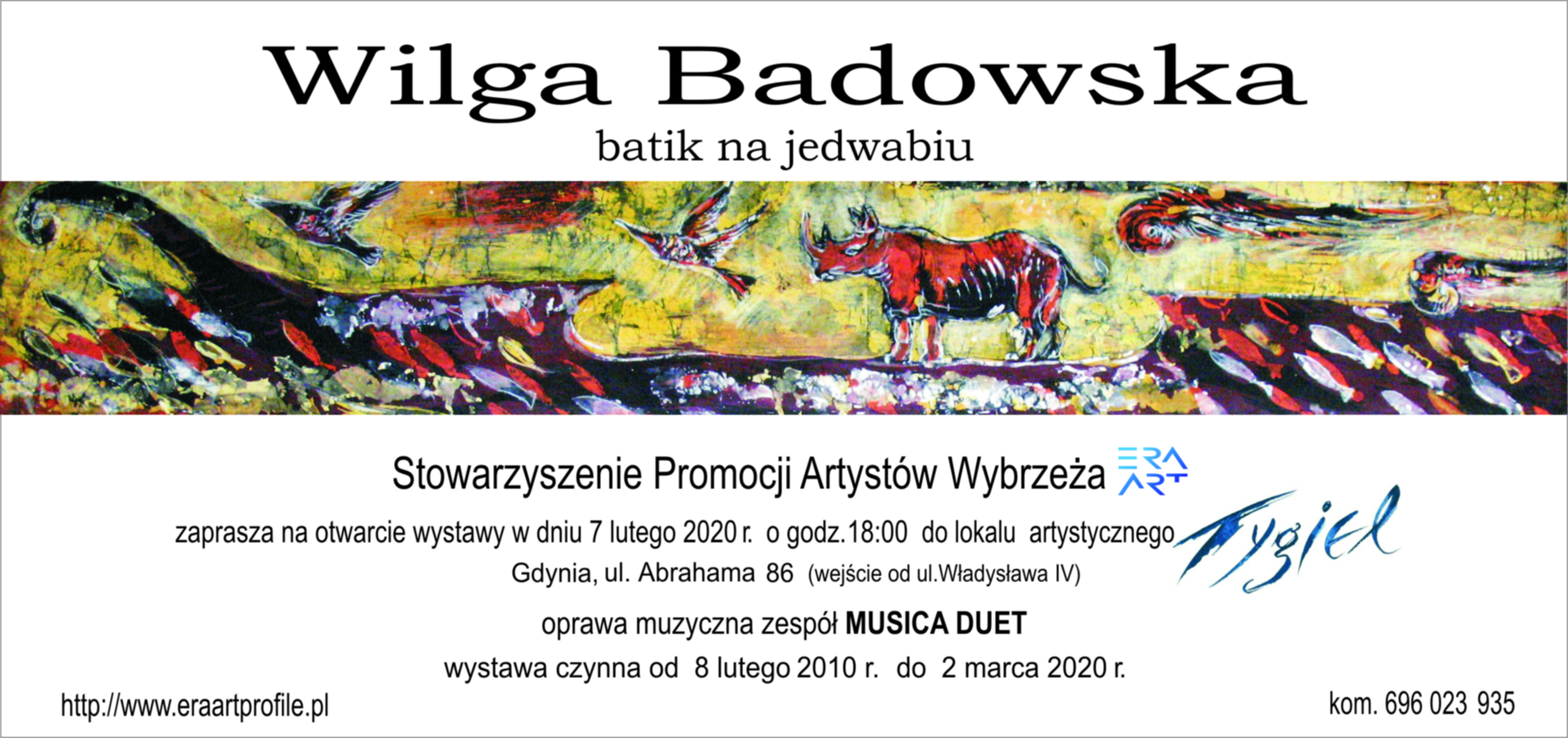 WILGA BADOWSKA, batik na jedwaniu