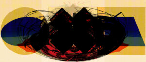 The Three-Body-Problem 1, druk cyfrowy, UV, papíer Fabriano 300 g, 90x210 cm, 2022