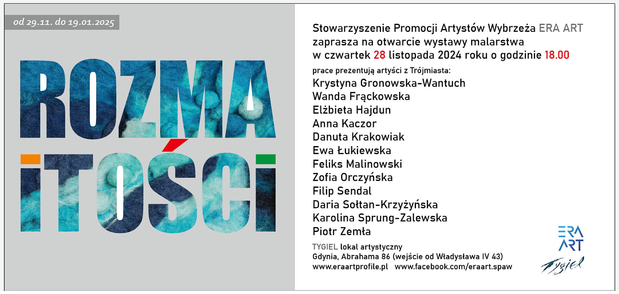 ROZMAITOŚCI – malarstwo, wystawa zbiorowa